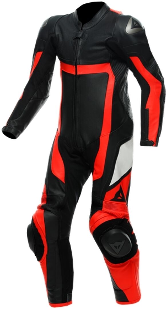 Dainese Gen-Z Traje de cuero para niños perforado de una pieza - Negro Rojo (S 152)