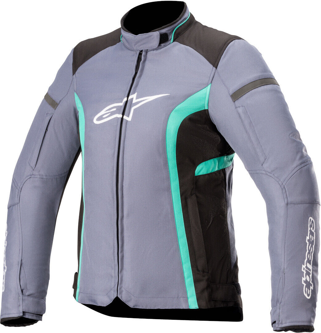 Alpinestars Stella T-Kira V2 Impermeable señoras chaqueta textil de motocicleta - Negro Gris (L)
