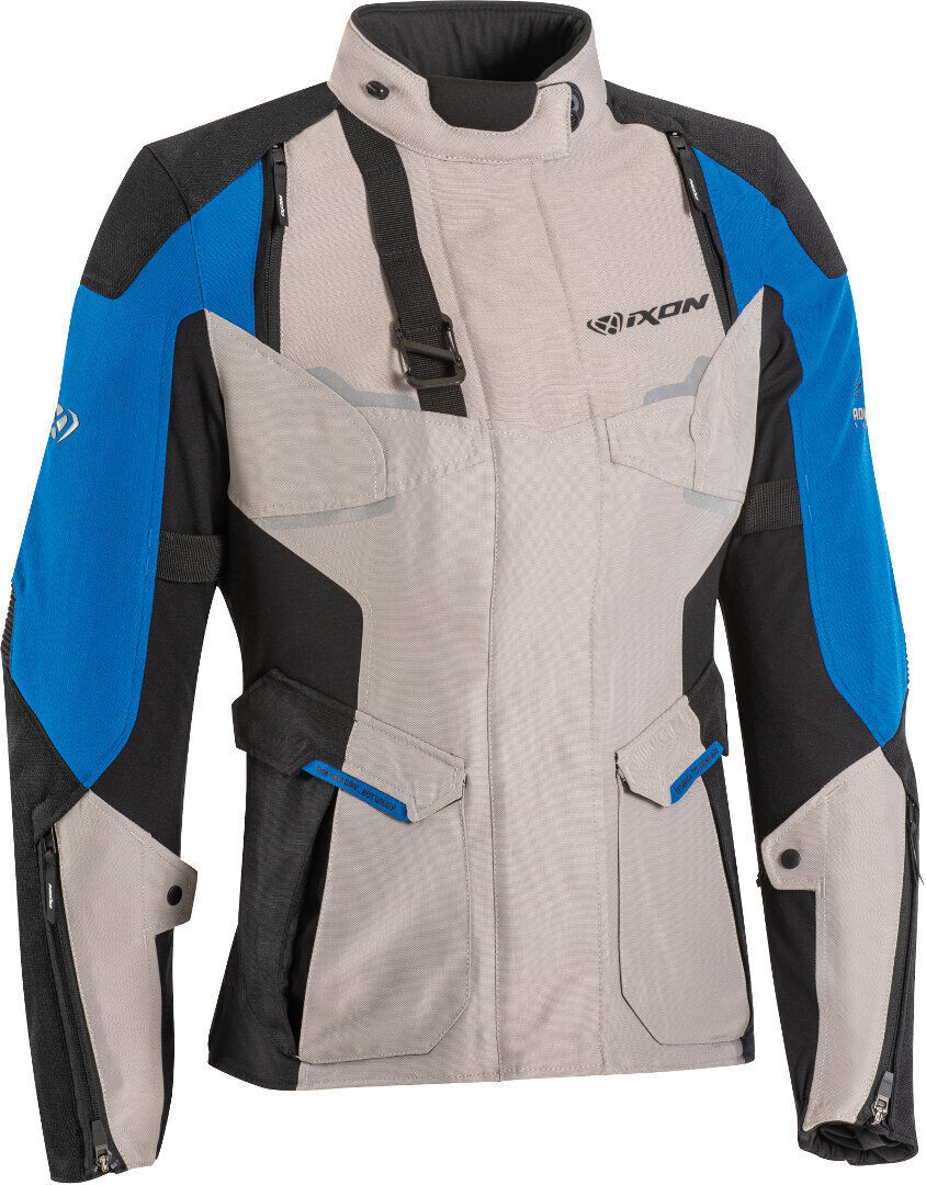 Ixon Eddas Chaqueta textil de motocicleta para damas - Negro Gris Azul (M)