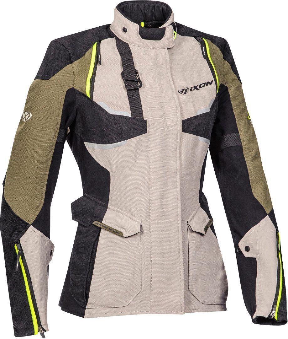 Ixon Eddas Chaqueta textil de motocicleta para damas - Negro Verde (XS)