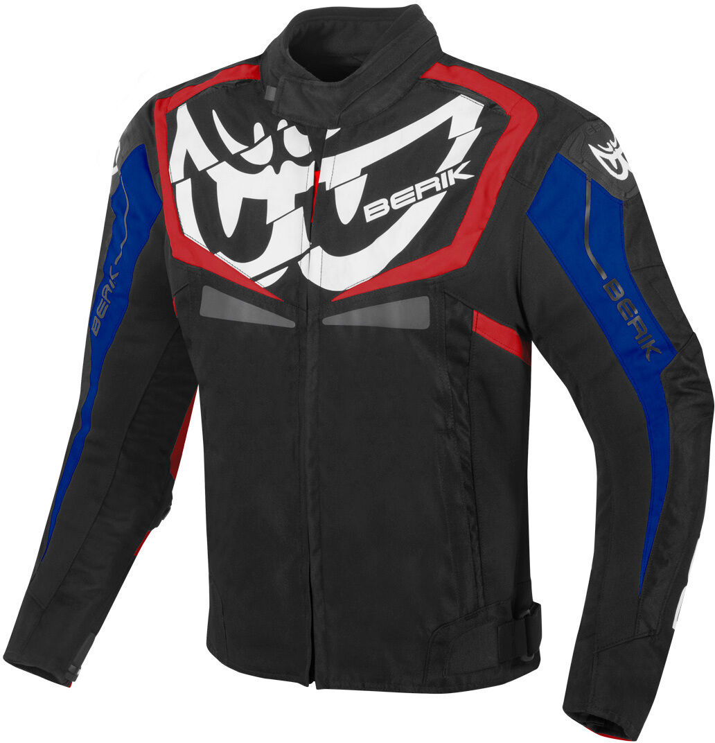 Berik Radic Evo Chaqueta textil impermeable para motocicletas - Negro Rojo Azul (56)