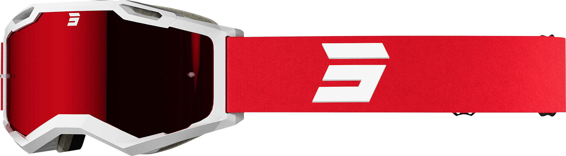 Shot Iris 2.0 Tech Gafas de motocross - Blanco Rojo (un tamaño)