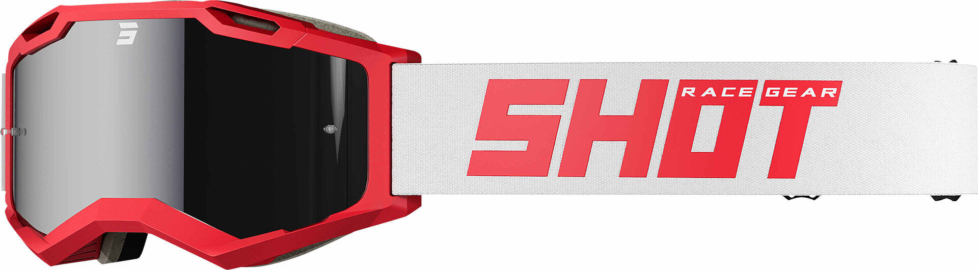 Shot Iris 2.0 Solid Gafas de motocross - Blanco Rojo (un tamaño)