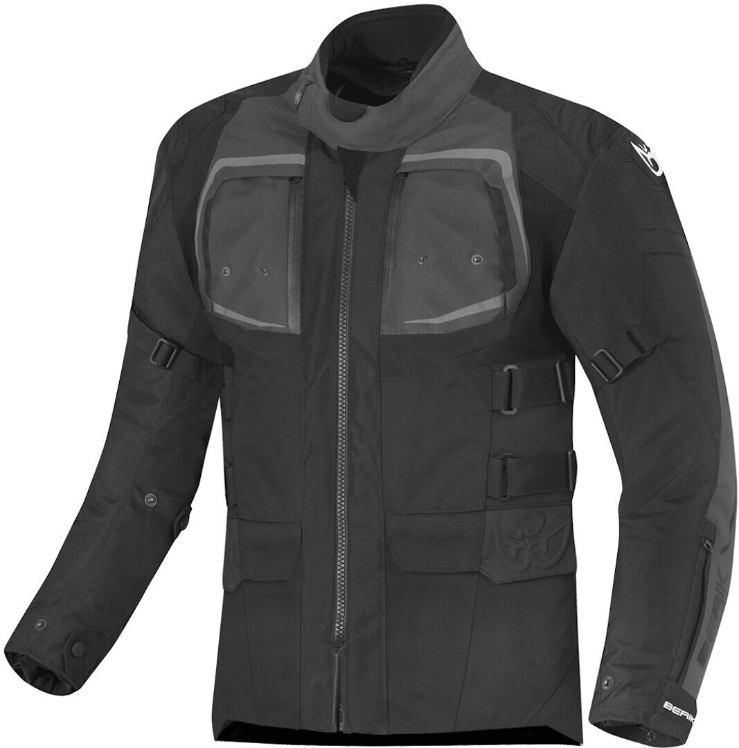 Berik Safari Pro Chaqueta textil impermeable 3 en 1 motocicleta - Negro Gris (48)