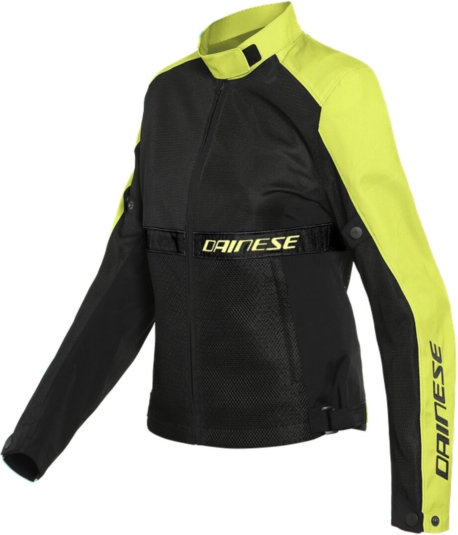 Dainese Ribelle Air Tex Damas motocicleta chaqueta textil - Negro Amarillo (40)