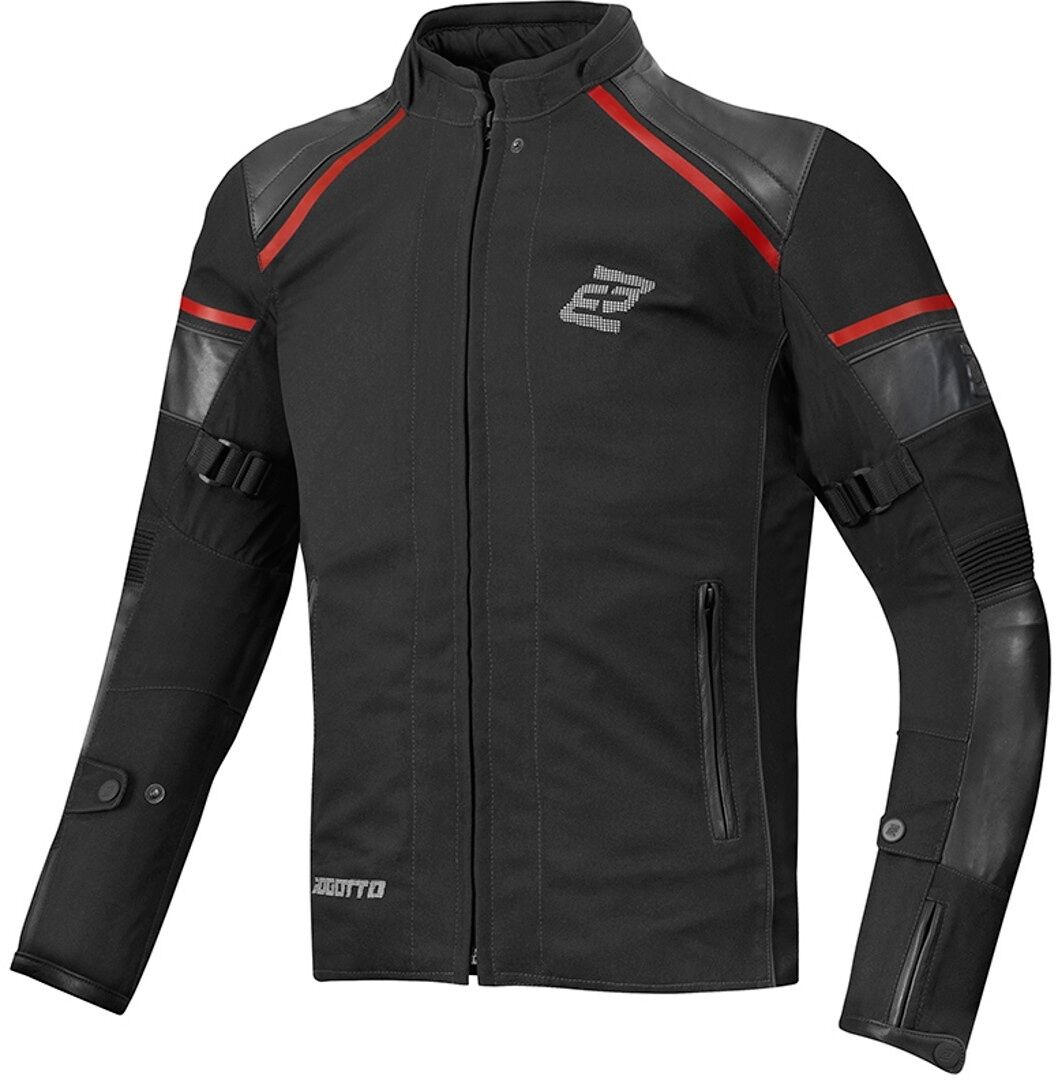 Bogotto Blizzard-X chaqueta textil impermeable para motocicletas - Negro Rojo (S)