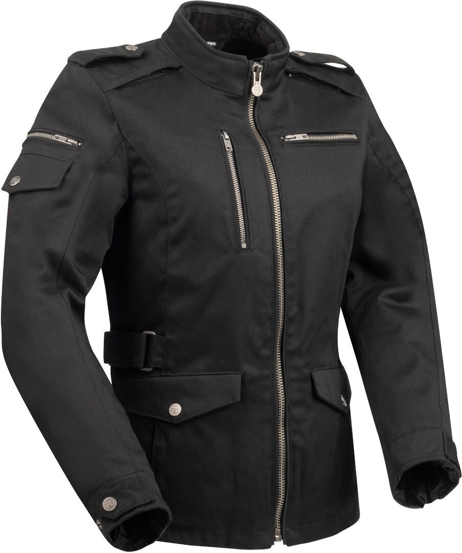 Segura Leyton Damas motocicleta chaqueta textil - Negro (42)