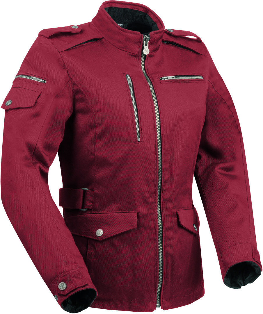 Segura Leyton Damas motocicleta chaqueta textil - Rojo (46)