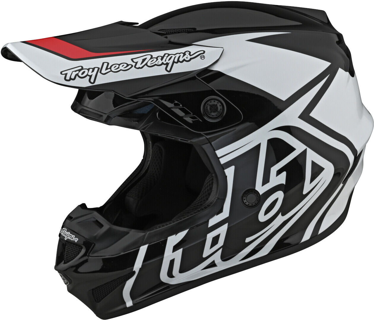 Lee GP Overload Casco de Motocross - Negro Blanco (L)