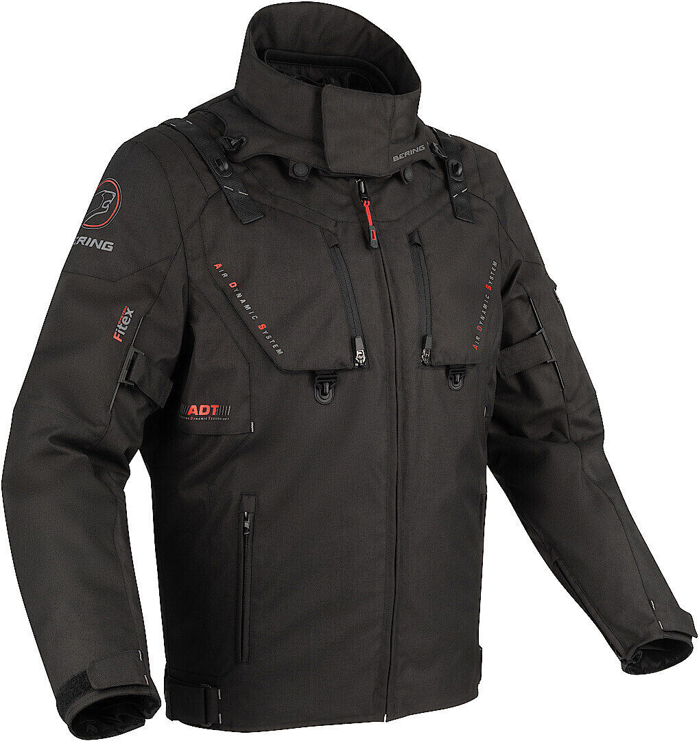 Bering Skogar Chaqueta textil de la motocicleta - Negro