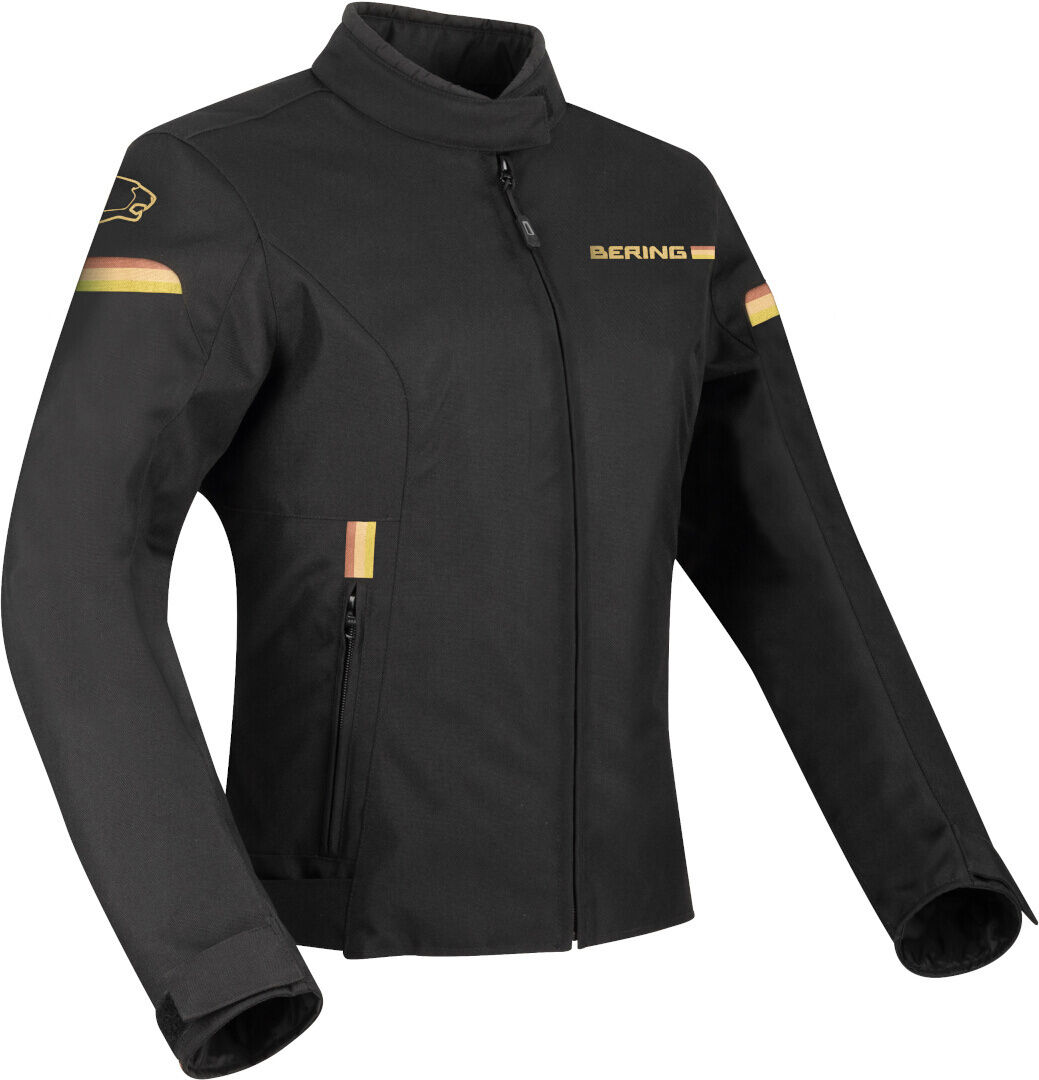 Bering Riva Damas motocicleta chaqueta textil - Negro Naranja (36)