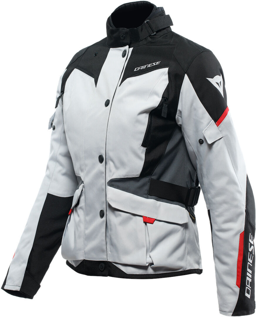 Dainese Tempest 3 D-Dry Chaqueta textil de motocicleta para damas - Negro Gris Rojo (38)