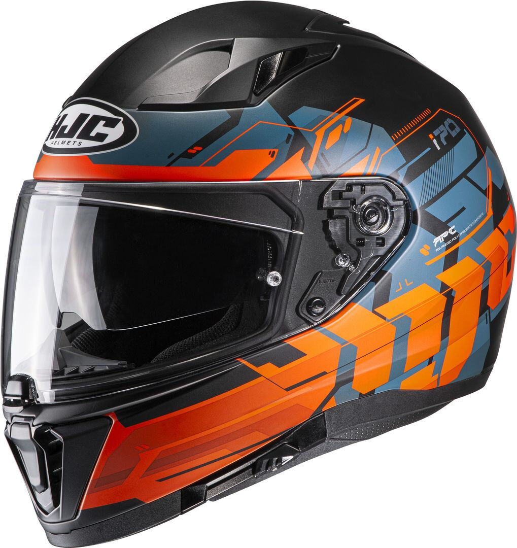 HJC i70 Alligon Casco - Negro Naranja (XS)