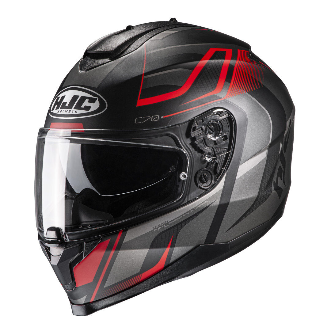 HJC C70 Lantic Casco - Negro Gris Rojo (XS)