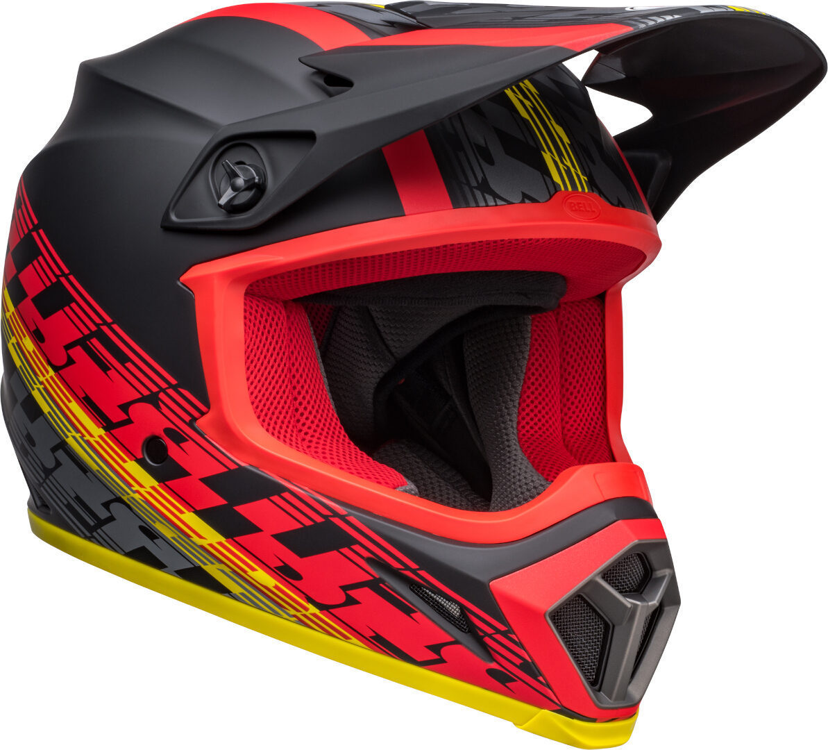 Bell MX-9 MIPS Offset Casco de motocross - Negro Rojo