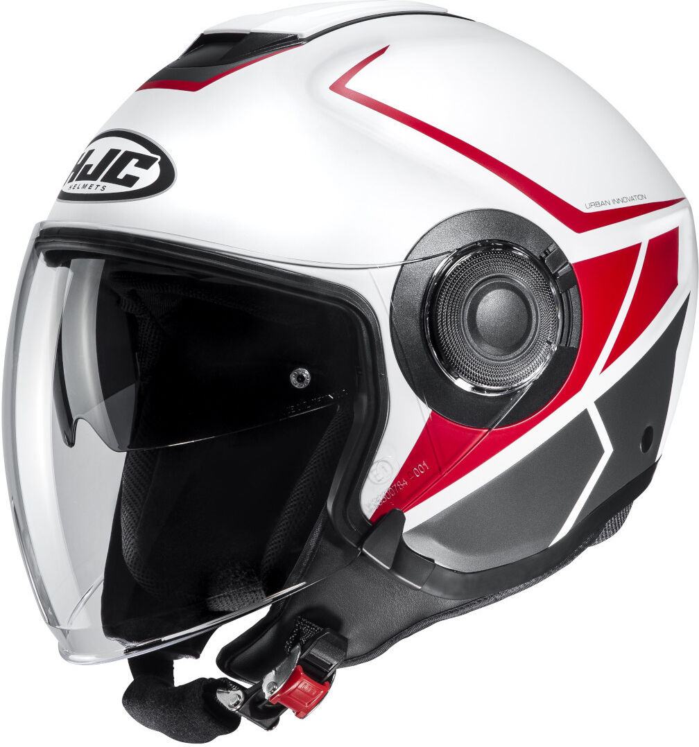 HJC i40 Camet Casco Jet - Blanco Rojo (S)