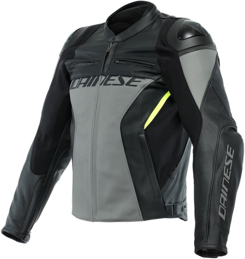 Dainese Racing 4 Chaqueta de cuero para moto - Negro Gris (54)