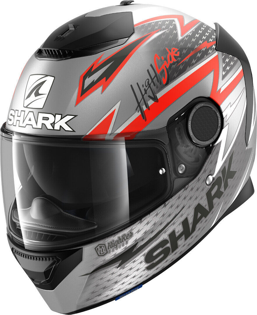 Shark Spartan Adrian Parassol Mat Casco - Negro Gris Rojo (XS)