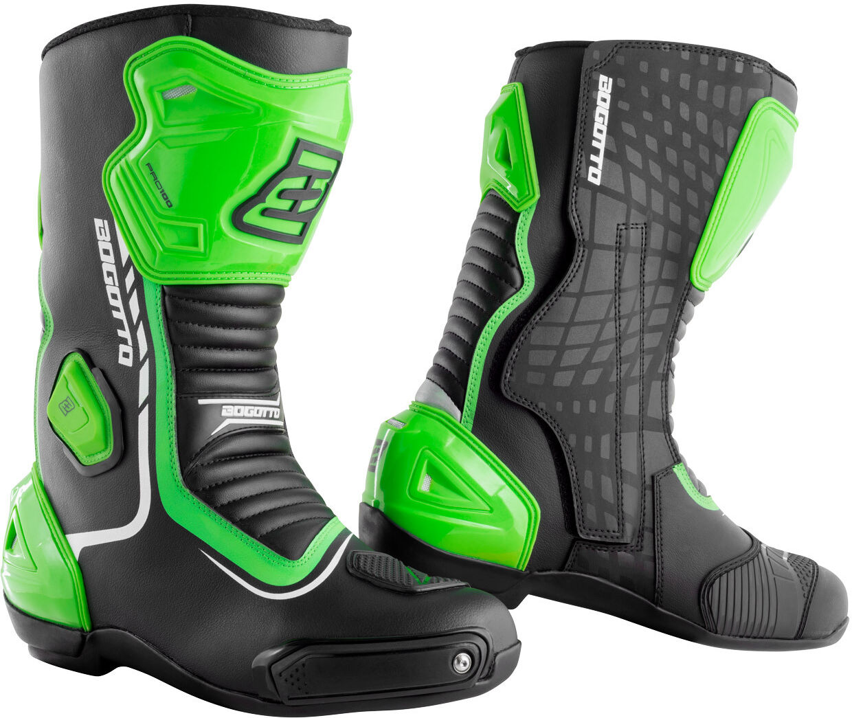 Bogotto Race-X Botas de moto - Negro Verde (40)