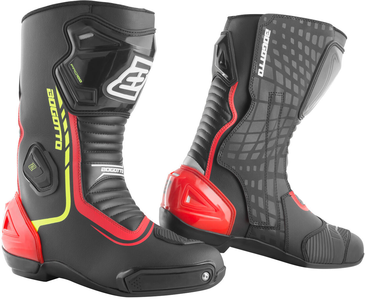 Bogotto Race-X Botas de moto - Negro Rojo Amarillo (40)