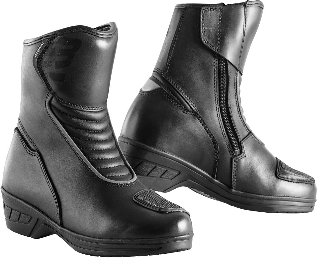 Bogotto Lady Short botas de moto impermeables para damas - Negro (38)