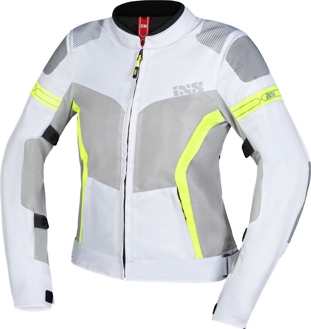 IXS Trigonis-Air Chaqueta textil para motocicletas para damas - Gris Amarillo (M)