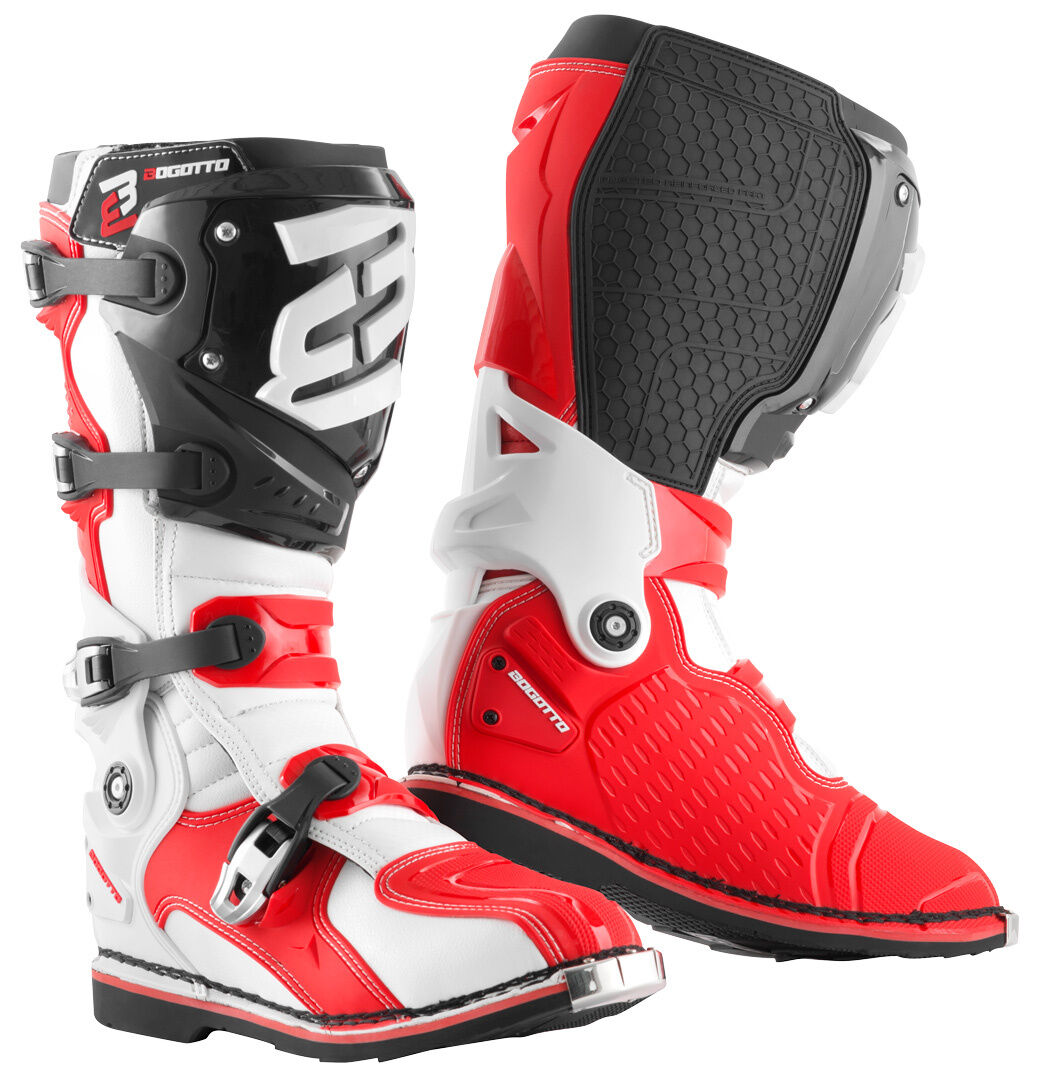 Bogotto MX-7 S Botas de motocross - Negro Blanco Rojo (44)