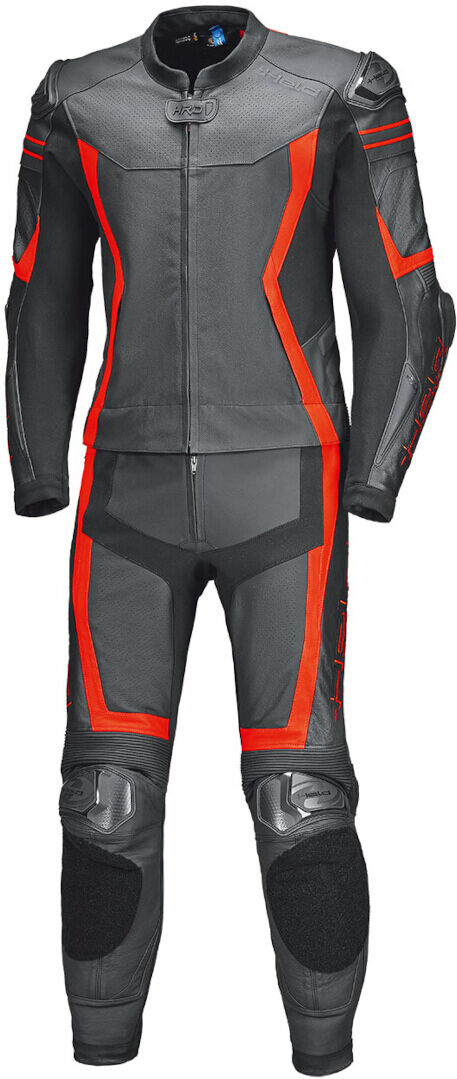 Held Street-Rocket Pro Traje de cuero para motocicleta de 2 piezas - Negro Rojo (54)