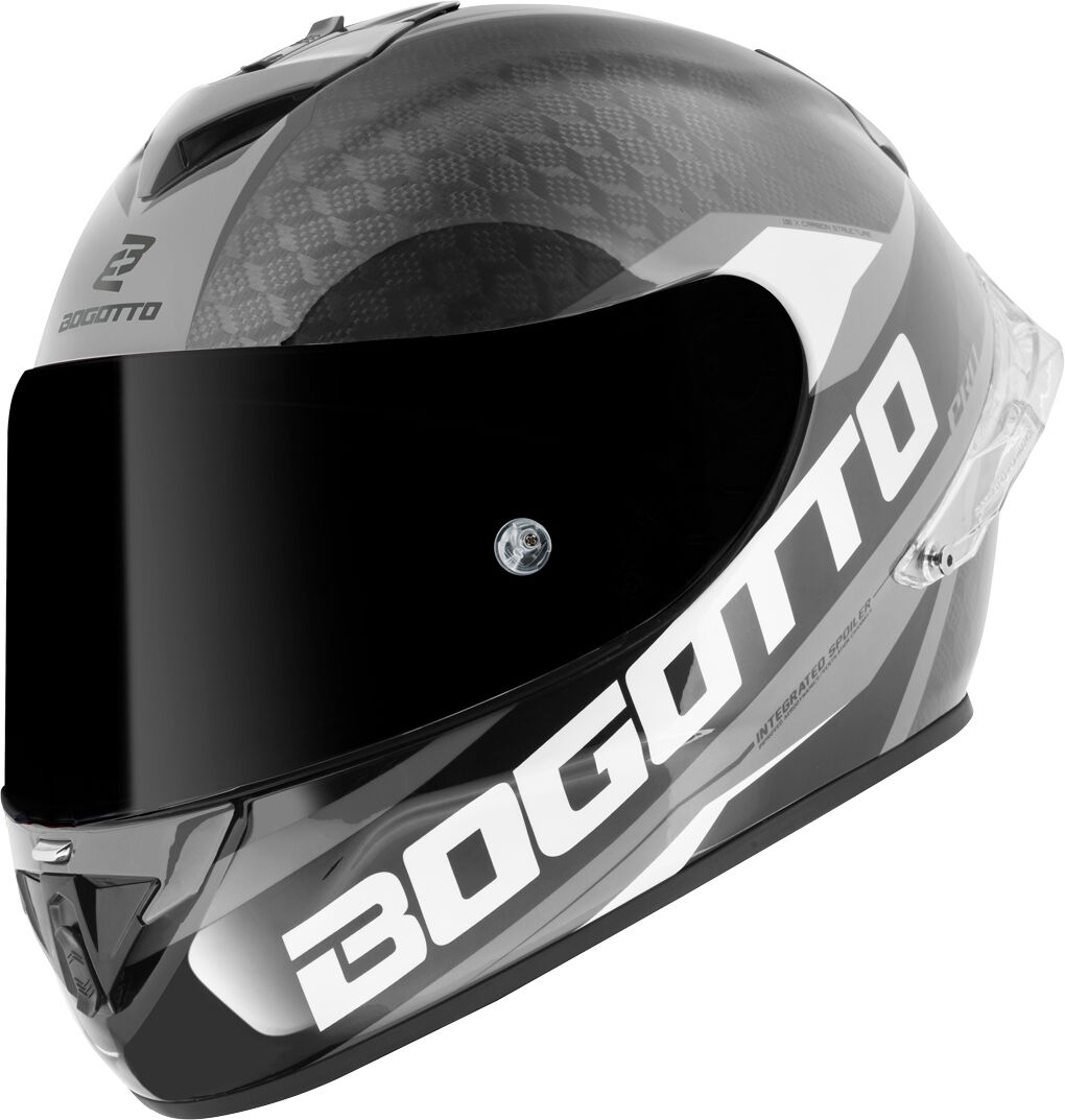 Bogotto FF104 SPN Casco de carbono - Negro Plata (2XL)