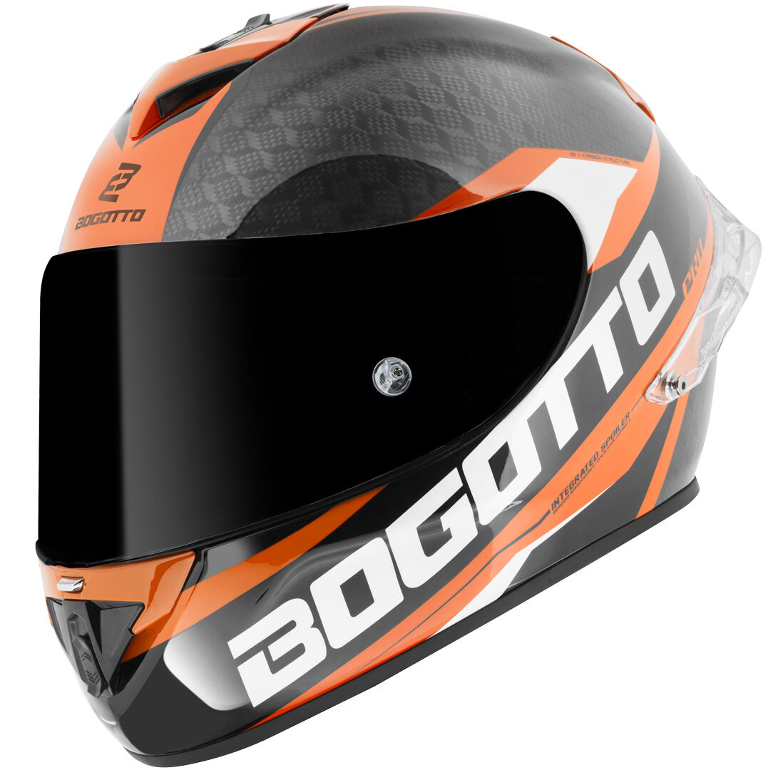 Bogotto FF104 SPN Casco de carbono - Negro Naranja (L)