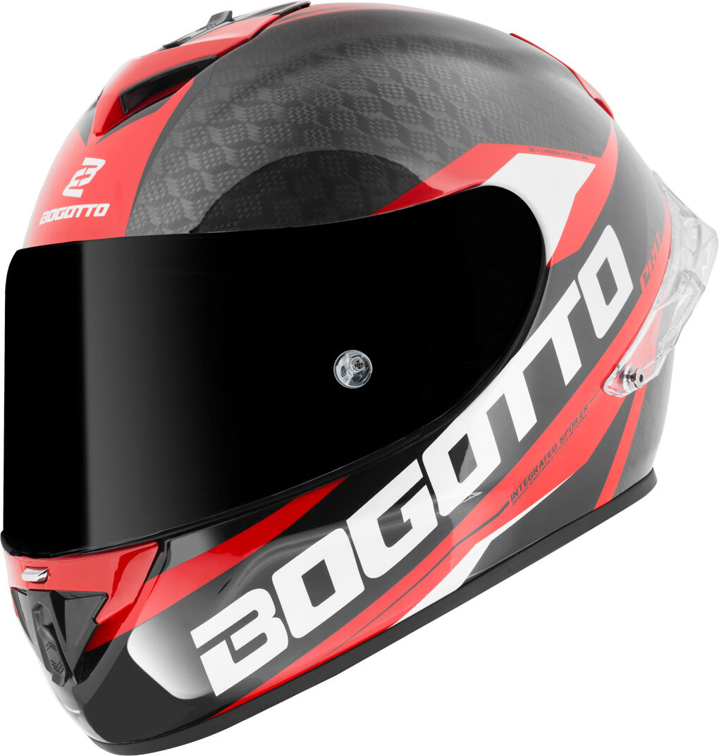 Bogotto FF104 SPN Casco de carbono - Negro Rojo (XS)