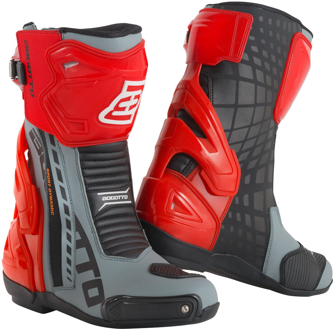 Bogotto Donington Botas de moto - Negro Gris Rojo (44)