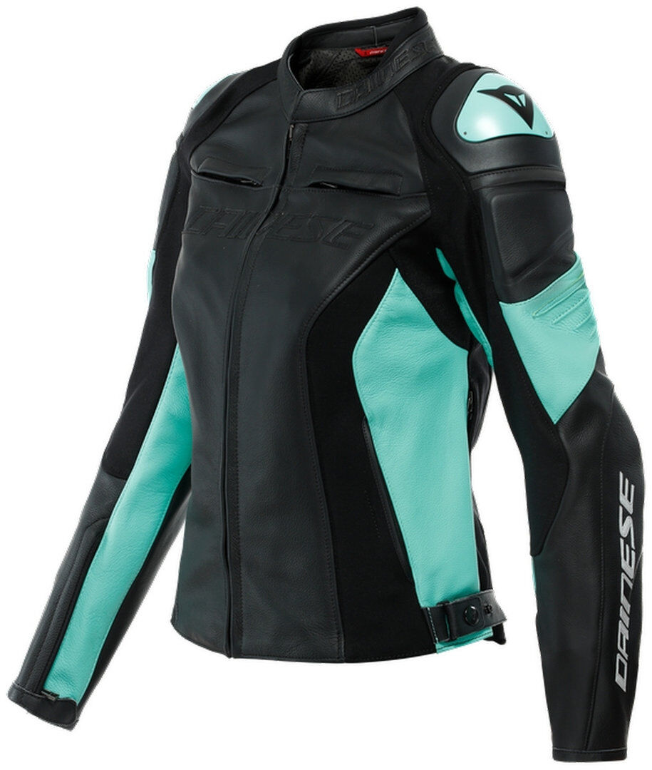 Dainese Racing 4 Chaqueta de cuero para motocicleta para damas - Negro Azul (48)