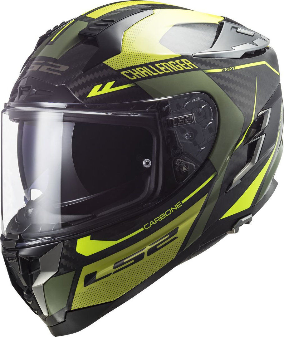 LS2 FF327 Challenger Thorn Carbon Casco - Negro Verde (2XL)