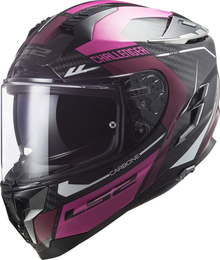 LS2 FF327 Challenger Thorn Carbon Casco - Negro Rosa (XL)