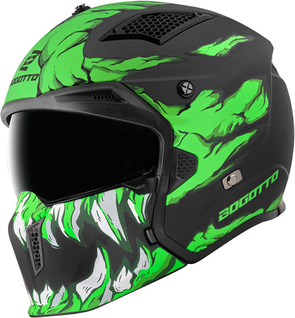 Bogotto Radic Skulash Casco - Negro Verde (XL)