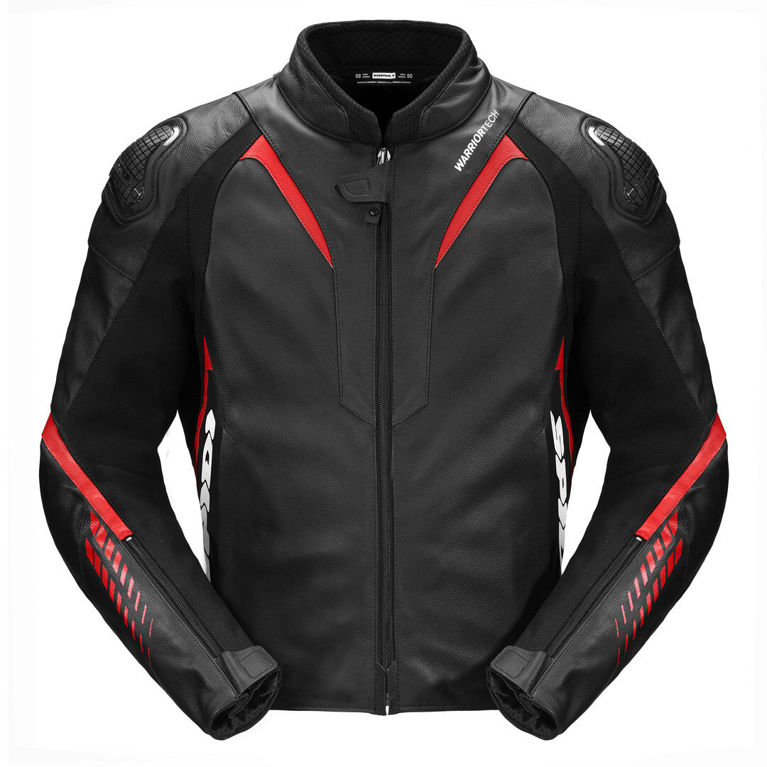 Spidi NKD-1 Chaqueta de cuero para motocicleta - Negro Rojo (46)