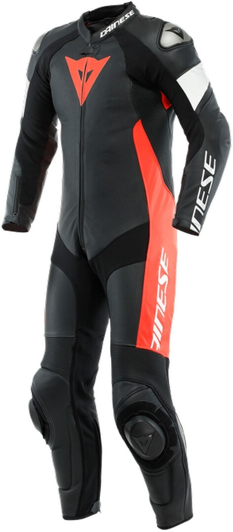 Dainese Tosa Un traje de cuero de motocicleta perforado pece - Negro Blanco Rojo (56)