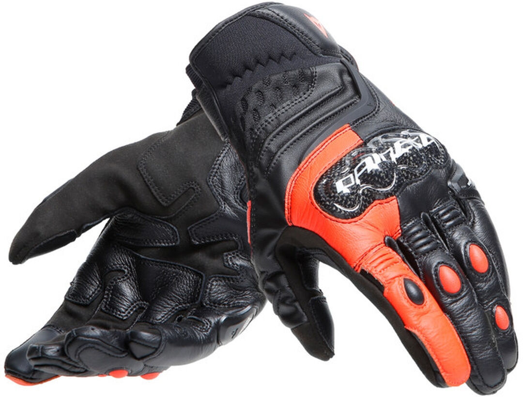 Dainese Carbon 4 Short Guantes de motocicleta - Negro Rojo (3XL)