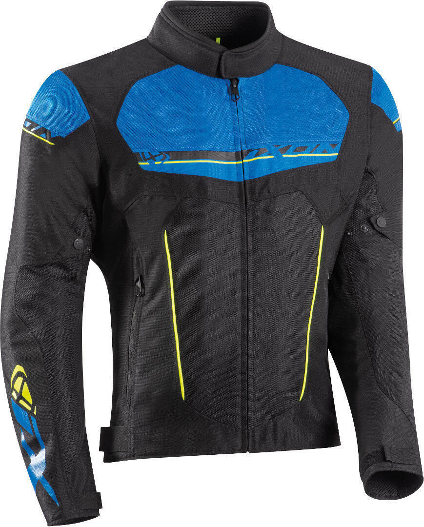 Ixon T-Rex Chaqueta textil para motocicleta - Negro Azul Amarillo (3XL)