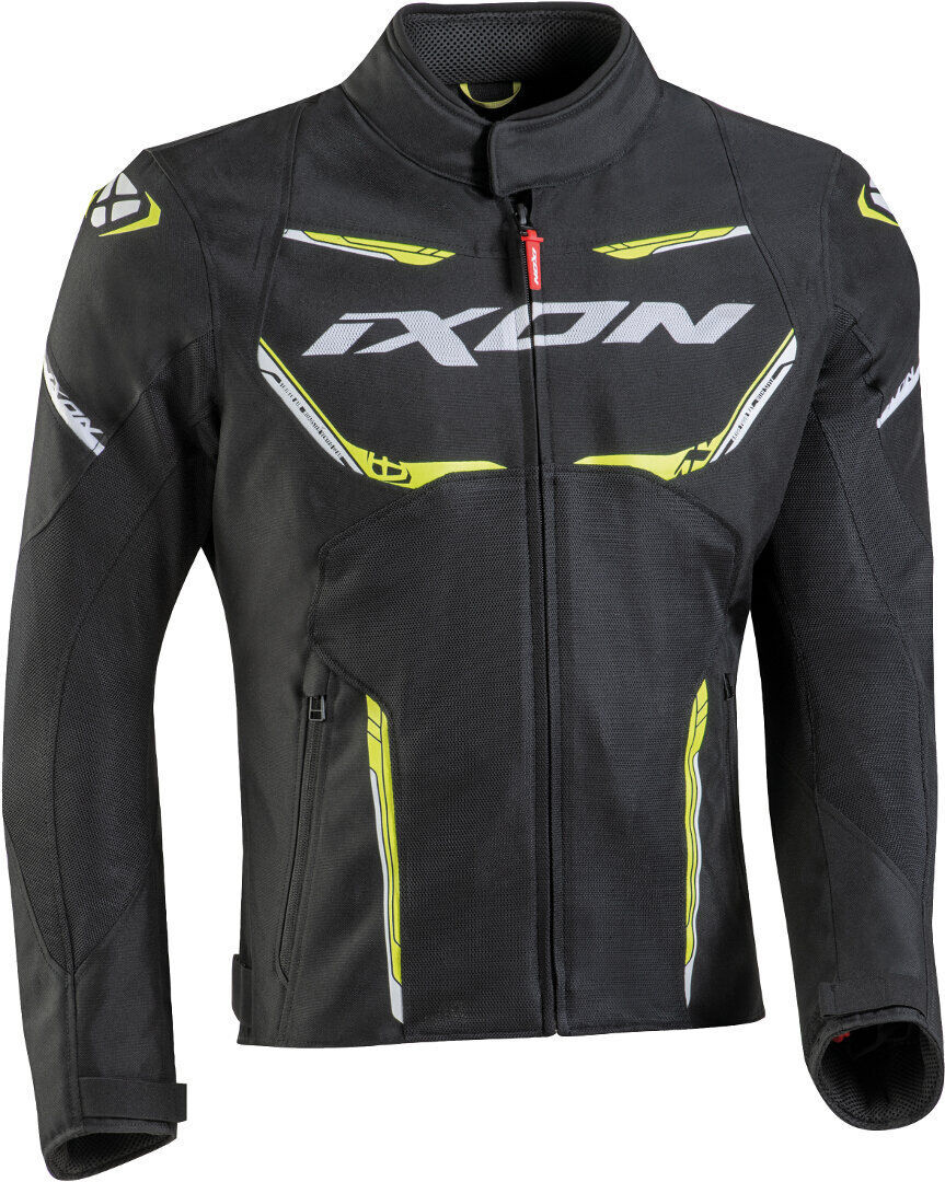 Ixon Striker Air WP Chaqueta textil para motocicleta - Negro Blanco Amarillo