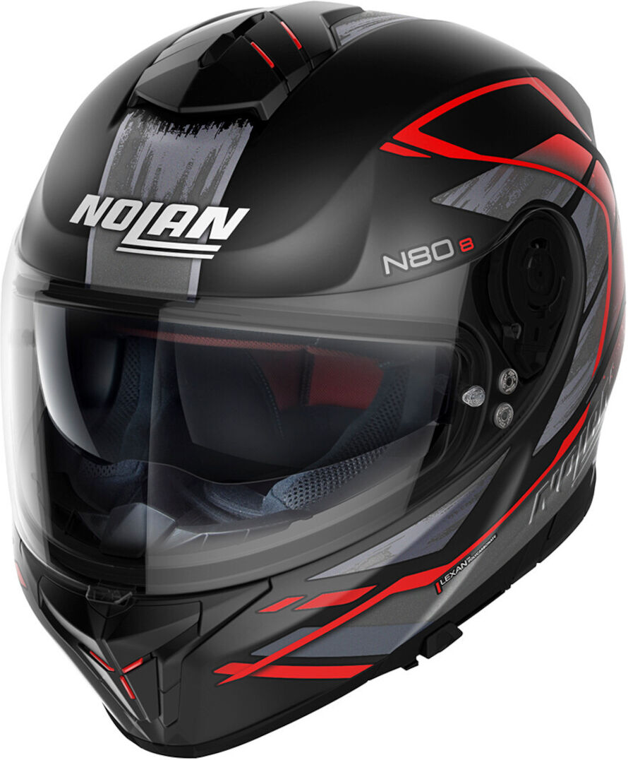 Nolan N80-8 Thunderbolt N-Com Casco - Negro Rojo (M)