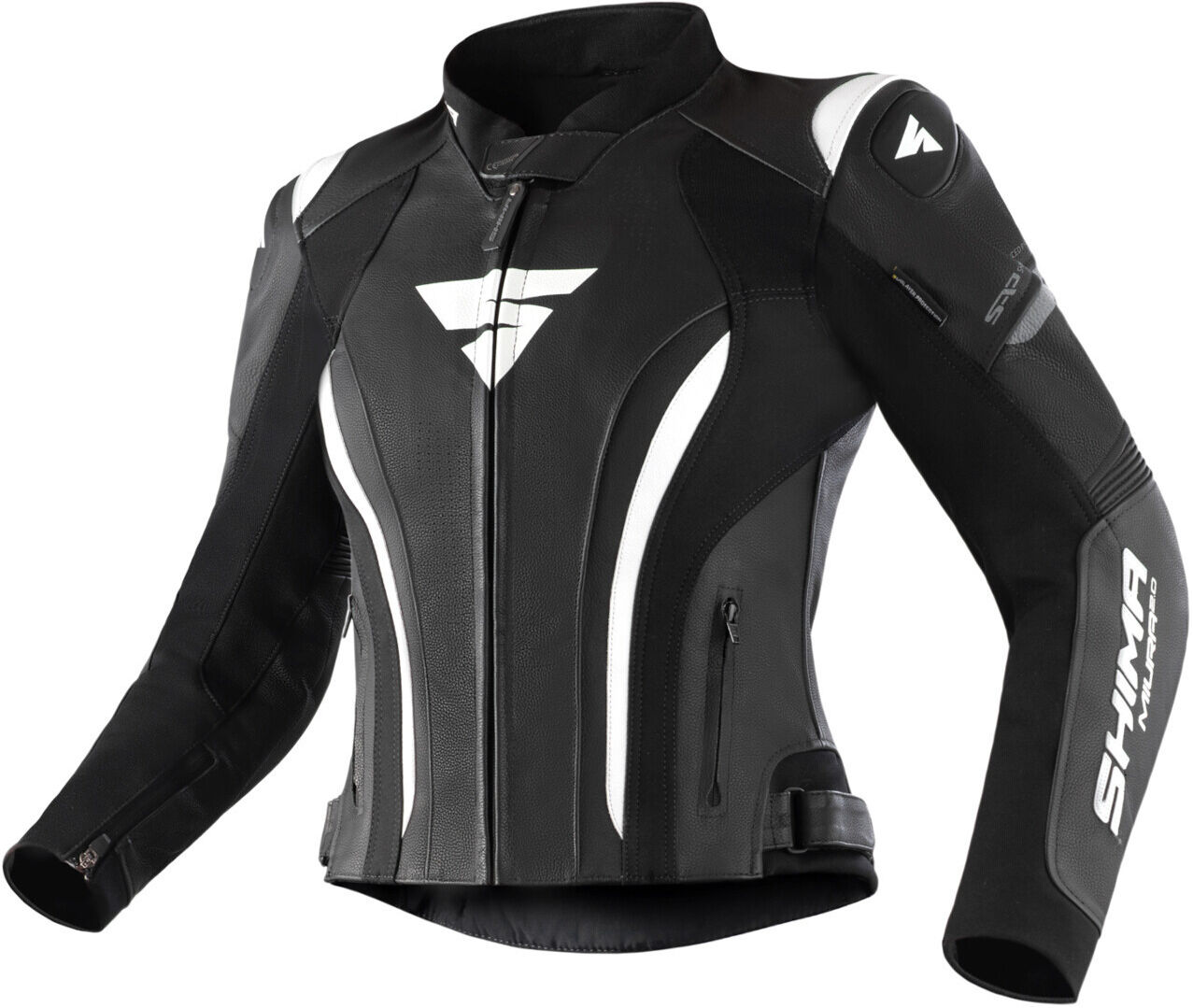 SHIMA Miura 2.0 Chaqueta de cuero para motocicleta para damas - Negro Blanco (34)