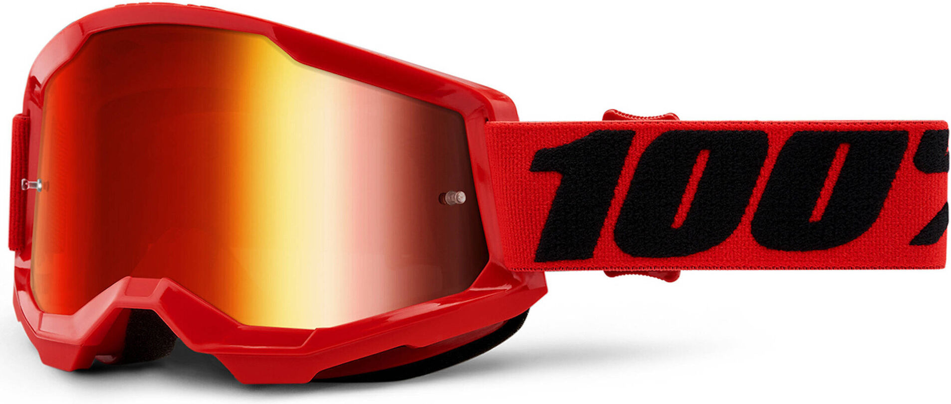 100% Strata 2 Gafas de motocross - Negro Rojo (un tamaño)