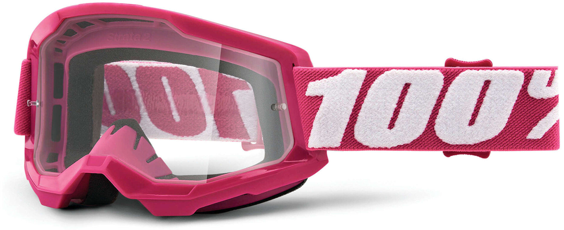 100% Strata 2 Clear Gafas de motocross - Blanco Rosa (un tamaño)