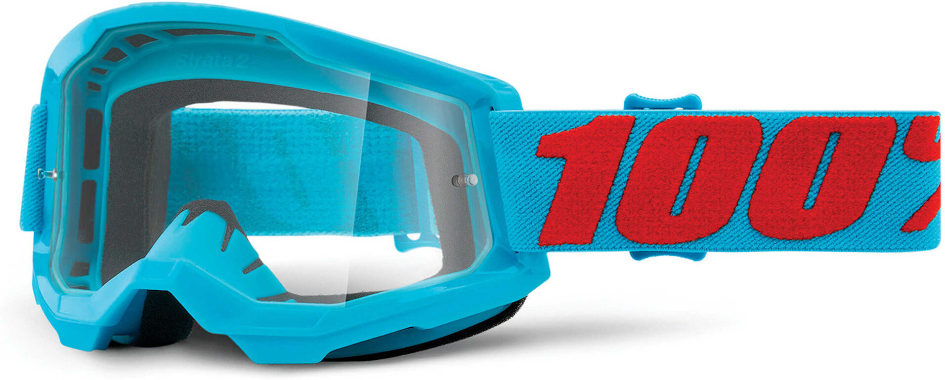 100% Strata 2 Clear Gafas de motocross - Rojo Azul (un tamaño)