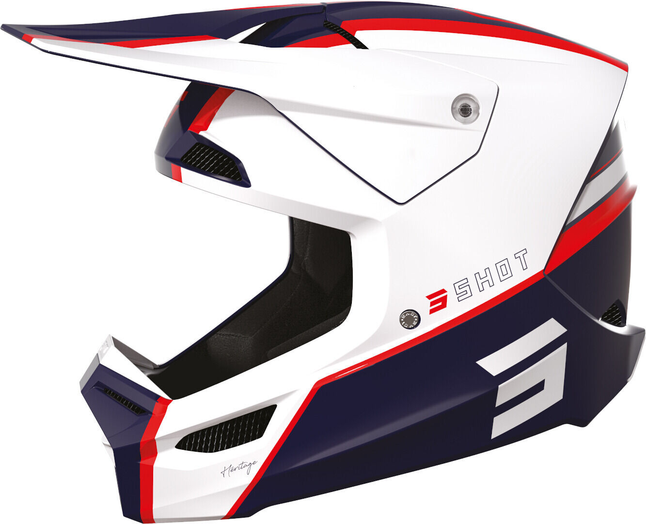 Shot Furious Heritage Casco de motocross - Blanco Rojo Azul (S)