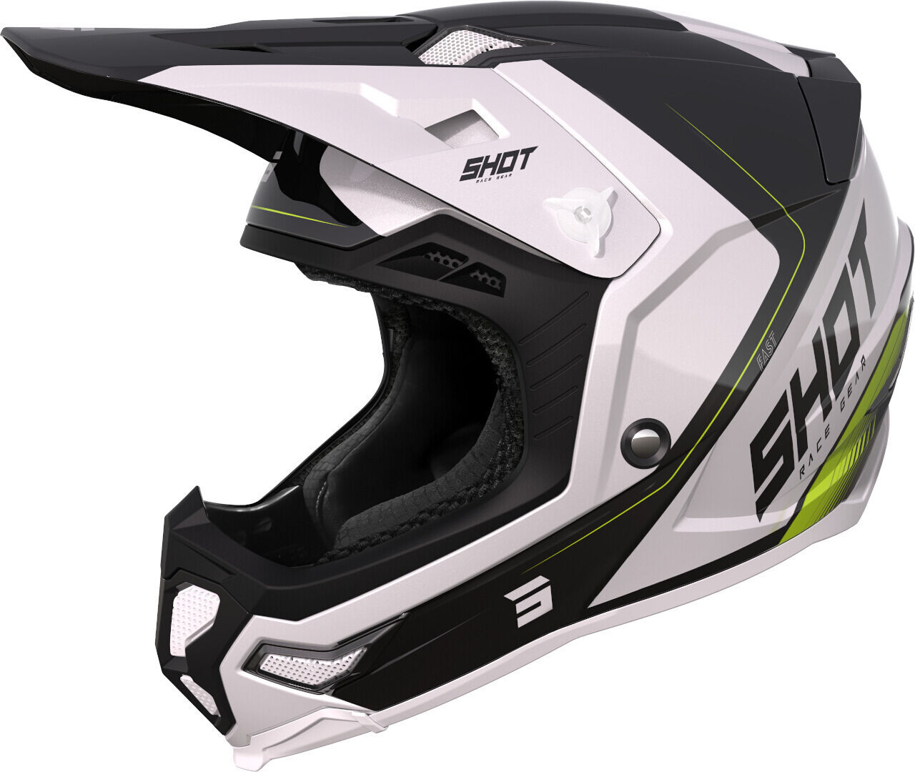 Shot Core Fast Casco de motocross - Negro Blanco (2XL)