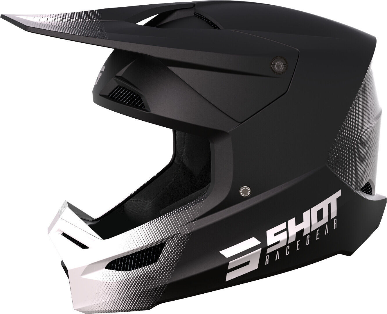 Shot Race Draw Casco de motocross - Negro Blanco (M)