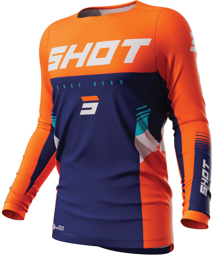 Shot Contact Tracer Maillot de Motocross - Azul Naranja (XL)